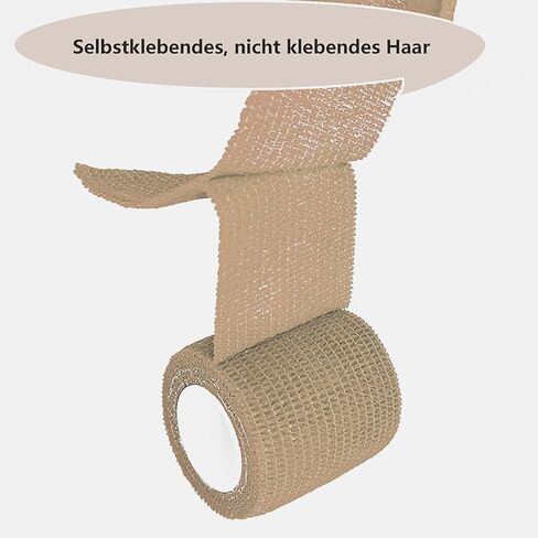 6 Rolls Athletic Tapes 4 Inch Self Adhesive Bandage Wraps Stretchy Sports Tape Vet Wrap for Sports Sprain Swelling and Soreness on Wrist and Ankle (Beige) in Kuwait