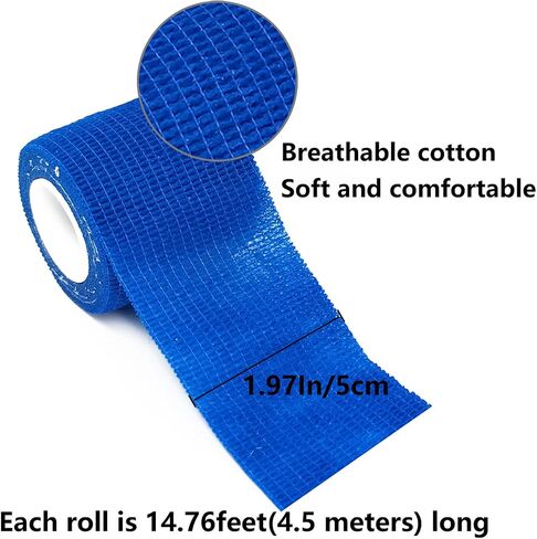 6 Rolls Athletic Tapes 4 Inch Self Adhesive Bandage Wraps Stretchy Sports Tape Vet Wrap for Sports Sprain Swelling and Soreness on Wrist and Ankle (Beige) in Kuwait