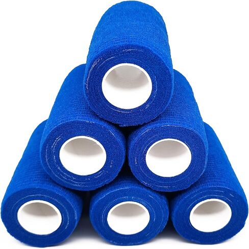 6 Rolls Athletic Tapes 4 Inch Self Adhesive Bandage Wraps Stretchy Sports Tape Vet Wrap for Sports Sprain Swelling and Soreness on Wrist and Ankle (Beige) in Kuwait