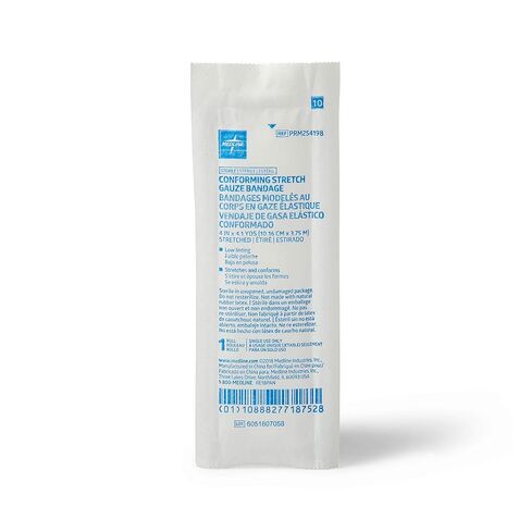 Medline Industries PRM254198Z Sterile Conforming Stretch Gauze Bandages, 4"X4.1 yds (Pack of 12) in Saudi Arabia