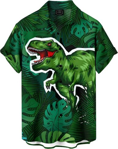 Men's Funny Novelty Print Button Down Shirt Quirky Cartoon Casual Hawaiian Party Shirt in Saudi Arabia