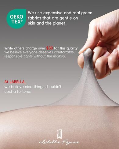 LABELLA Super Thin Lightweight Sheer To Waist Pantyhose, Muticolor Stylish Tights, Durable and Sturdy, S-Queen2 in Saudi Arabia