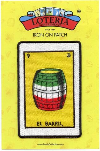 El Barril 9 Patch Barrel بطاقة لوتيريا مكسيكية مطرزة بالحديد in Kuwait