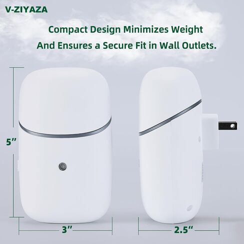 Plug in Diffuser for Essential Oils - Waterless Essential Oil Diffuser,Compatible with 10ml of 100% Pure Essential Oil，No Water Needed,12-Hour Intermittent Dry Mist, Equipped with a Night Light. in Saudi Arabia