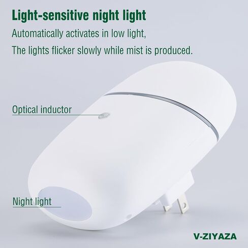 Plug in Diffuser for Essential Oils - Waterless Essential Oil Diffuser,Compatible with 10ml of 100% Pure Essential Oil，No Water Needed,12-Hour Intermittent Dry Mist, Equipped with a Night Light. in Saudi Arabia