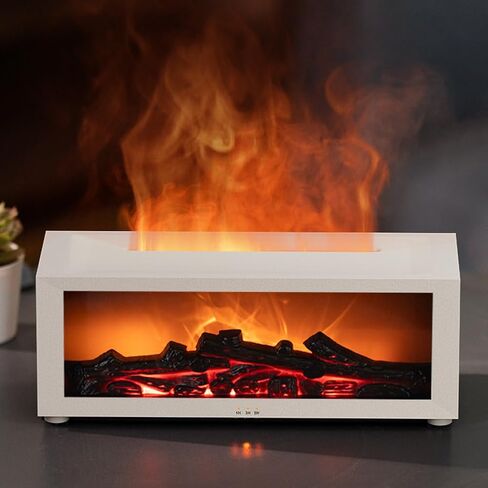 Colorful Flame Air Aroma Diffuser Humidifier, Upgraded 7 Flame Colors Noiseless Essential Oil Diffuser for Home,Office,Yoga with Auto-Off Protection 180mL (8Hours Black) in Saudi Arabia