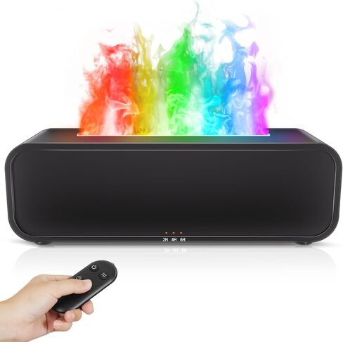 Colorful Flame Air Aroma Diffuser Humidifier, Upgraded 7 Flame Colors Noiseless Essential Oil Diffuser for Home,Office,Yoga with Auto-Off Protection 180mL (8Hours Black) in Saudi Arabia
