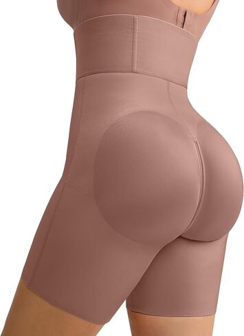 سراويل داخلية نسائية من FeelinGirl للتحكم في البطن، سراويل فاجا أنحف للنساء بخصر عالٍ وسحّاب، سراويل داخلية لتشكيل الجسم باللون البني in Kuwait