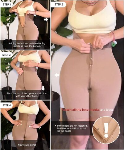 سراويل داخلية نسائية من FeelinGirl للتحكم في البطن، سراويل فاجا أنحف للنساء بخصر عالٍ وسحّاب، سراويل داخلية لتشكيل الجسم باللون البني in Kuwait