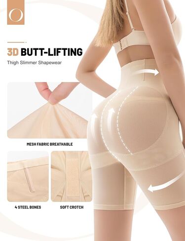 Shapewear Tummy Control High Waist Shapewear for Women Girdle Thigh Slimmer & Seamless Shapewear Shorts Cream in Kuwait