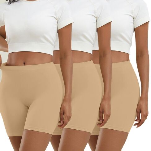 RULTA Women's Anti-Chafing Seamless Slip Shorts for Under Dresses, Smooth Boyshorts for Yoga Workout in Saudi Arabia