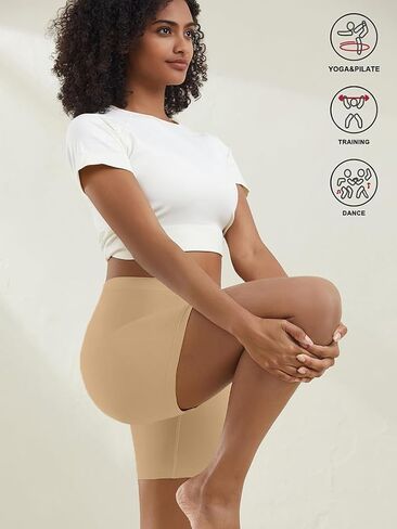 RULTA Women's Anti-Chafing Seamless Slip Shorts for Under Dresses, Smooth Boyshorts for Yoga Workout in Saudi Arabia