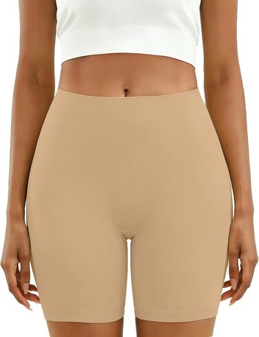 RULTA Women's Anti-Chafing Seamless Slip Shorts for Under Dresses, Smooth Boyshorts for Yoga Workout in Saudi Arabia