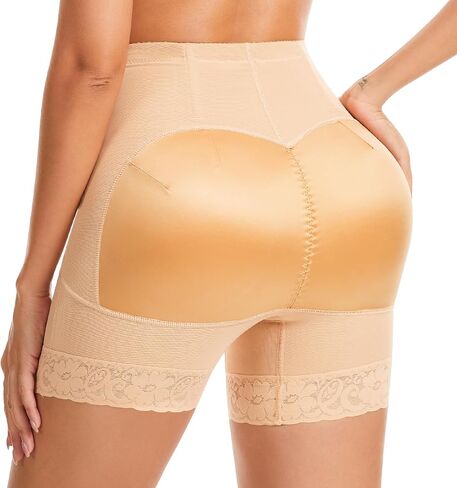 fortix Womens Padded Shapewear High Waisted Hip Enhancer Butt Lifter Thigh Slimmer Seamless Fake Hip Shorts in Saudi Arabia