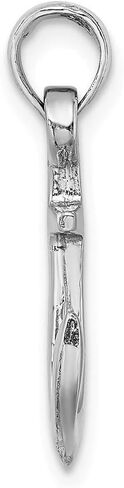 Solid 14k White Gold Anchor Pendant Charm - 21mm x 12mm in Kuwait