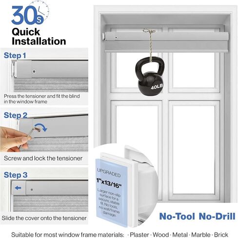 No Drill Cellular Shades, Cream 32" W x 64" H Cordless Blackout Pull Down Pleated Honeycomb Blind Thermal Insulated Easy Install for Indoor Window Bedroom Living Room Kitchen in Saudi Arabia
