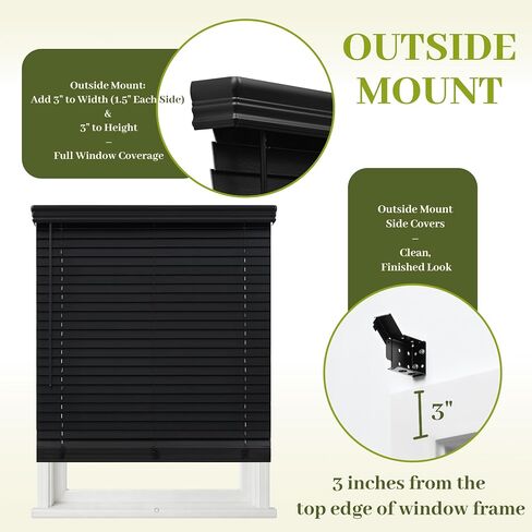 MR.DANCE 2 Inch Cordless Faux Wood Black Blinds for Indoor Windows, 34" W x 72" H, Embossed Design, Waterproof & Room Darkening, Pull Down Window Blinds for Bedroom, Living Room, Kitchen, Bathroom in Kuwait