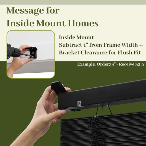 MR.DANCE 2 Inch Cordless Faux Wood Black Blinds for Indoor Windows, 34" W x 72" H, Embossed Design, Waterproof & Room Darkening, Pull Down Window Blinds for Bedroom, Living Room, Kitchen, Bathroom in Kuwait
