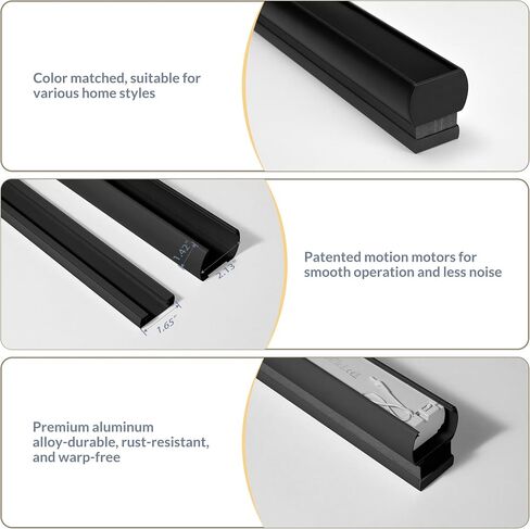 Boolegon Motorized Blinds with Remote, 100% Blackout Smart Blinds, Automatic Cellular Shades for Windows, Rechargeable Electric Honeycomb Shades for Home,Blackout Black,Custom Size in Kuwait
