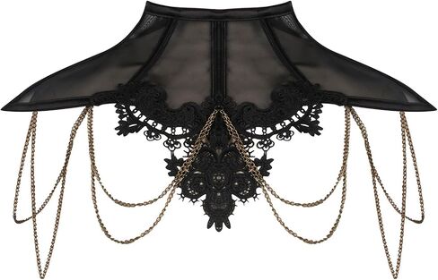 Kimring Women's Victorian Gothic Lace Shawl Collar Shrug Cape Neck Corset in Saudi Arabia
