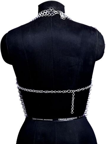 Chainmail Halter Top, Silver Aluminum Metal Bra, Medieval Armor Costume, LARP Rave Wear, One Size in Kuwait
