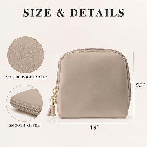 Travel Jewelry Case for Traveling with 6 Individual Pockets | PU Leather Jewelry Organizer with Zipper Portable Jewelry Pouch for Bracelets, Necklaces, Watches, Earrings, etc (CreamWhite) in Kuwait