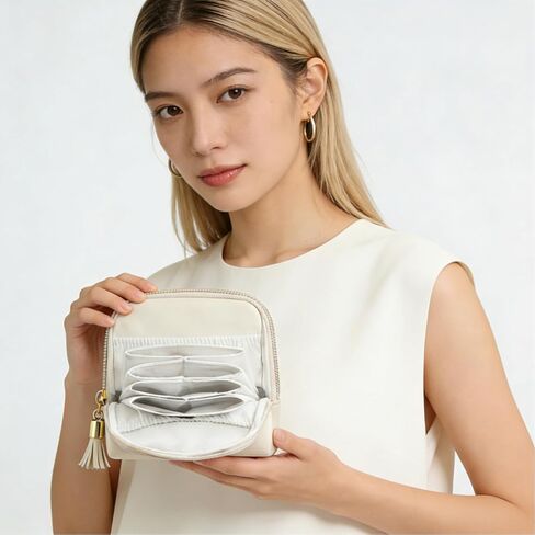 Small Travel Jewelry Case, Jewelry Pouch Bags with Zipper,Velvet Jewelry Organizer Storage Bag for Bracelet Rings Earring, Valentines Gifts for Women-Cream White in Saudi Arabia