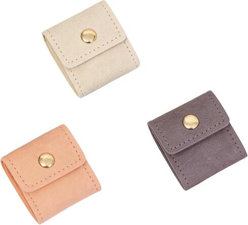 3PCS Mini Travel Jewelry Pouch, Small Compact Jewelry Roll Bag Storage Case with Buckle, Portable Foldable Travel Vacation Jewelry Organizer Bag for Rings, Earrings, Necklaces (Pink, Grey, Beige) in Saudi Arabia