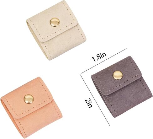 3PCS Mini Travel Jewelry Pouch, Small Compact Jewelry Roll Bag Storage Case with Buckle, Portable Foldable Travel Vacation Jewelry Organizer Bag for Rings, Earrings, Necklaces (Pink, Grey, Beige) in Saudi Arabia