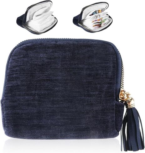 Small Travel Jewelry Case Jewelry Pouch for Traveling Mini Travel Jewelry-Bag Velvet Earring Case Anti Scratch Portable Jewelry-Organizer Bag for Link Bracelets Large Earrings Necklace (Ocean Blue) in Saudi Arabia