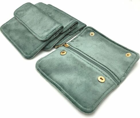 4pcs Velvet Small Jewelry Pouches with Zipper and Button Gift Bags for Bracelet Necklace,Ring,Earrings,Earphone,Wedding Favors, Party Favors,Travel,3.3" X 4.5" (Mix color) in Saudi Arabia