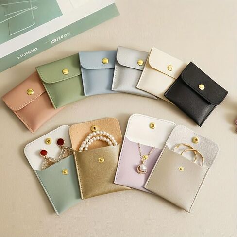 20 Pack Mini Jewelry Pouch, Travel Jewelry Organizer with Buckle, Small Protable Travel Pouch for Earrings Necklaces Rings Chain Bracelets Brooches, 3.1" x 3.1" Mixed Color in Saudi Arabia