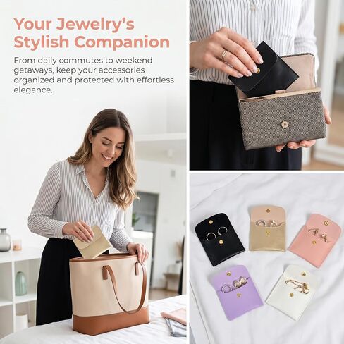 20 Pack Mini Jewelry Pouch, Travel Jewelry Organizer with Buckle, Small Protable Travel Pouch for Earrings Necklaces Rings Chain Bracelets Brooches, 3.1" x 3.1" Mixed Color in Saudi Arabia