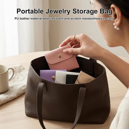 20 Pack Mini Jewelry Pouch, Travel Jewelry Organizer with Buckle, Small Protable Travel Pouch for Earrings Necklaces Rings Chain Bracelets Brooches, 3.1" x 3.1" Mixed Color in Saudi Arabia