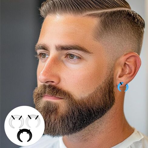 Yolev 36Pcs Acrylic Septum Pincher Tapers 16G-6G Septum Stretching Kit with Black O-Rings Spike Horseshoe C Shape Buffalo Pincher Septum Gauge Kit Rings Ear Cartilage Nose Stretch Kits for Women Men in Kuwait