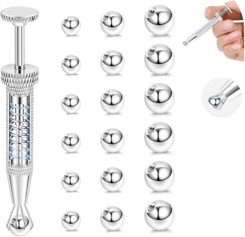 20PCS Piercing Taper Ball Grabber Tool for Jewelry Replacement 14G 16G 18G 20G Stainless Steel Flat Back Earrings Applicator Tool Push Pin Internal Threaded External Threaded Assistant Body Piercing Kit in Kuwait