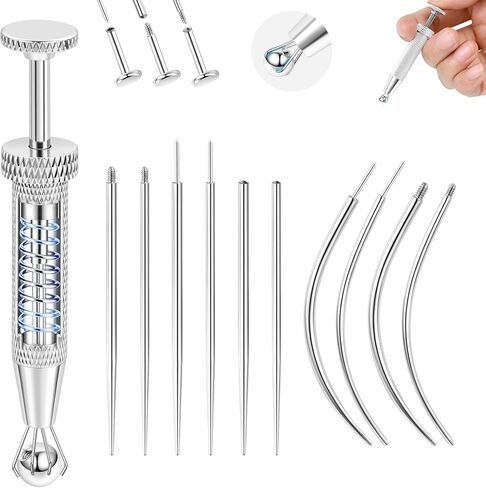 20PCS Piercing Taper Ball Grabber Tool for Jewelry Replacement 14G 16G 18G 20G Stainless Steel Flat Back Earrings Applicator Tool Push Pin Internal Threaded External Threaded Assistant Body Piercing Kit in Kuwait
