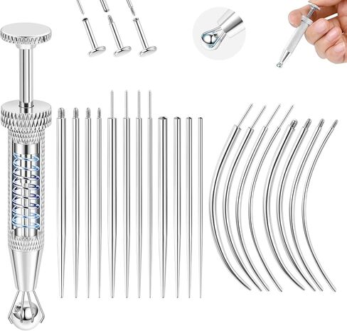 20PCS Piercing Taper Ball Grabber Tool for Jewelry Replacement 14G 16G 18G 20G Stainless Steel Flat Back Earrings Applicator Tool Push Pin Internal Threaded External Threaded Assistant Body Piercing Kit in Kuwait