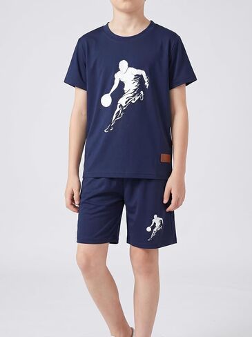 Kids Athletic Set Comfortable Breathable Trendy Print Comfy Set for Children Active Play 7-16Y in Kuwait