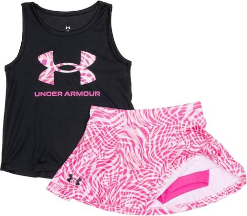UA Logo Printed Stretch Toddler Girls' Tank & Skort Set by UnderArmour in Kuwait
