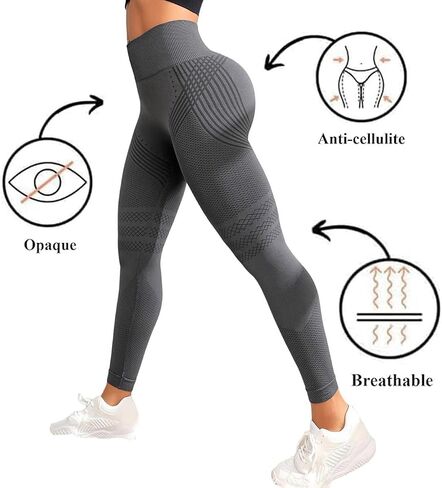 4 PCS Cellulite Leggings, High Waist 3D Anti Cellulite Leggings for Women, Slimming Workout Yoga Pants in Kuwait