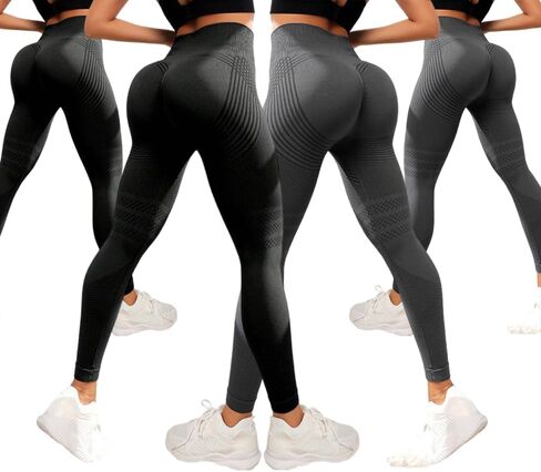 4 PCS Cellulite Leggings, High Waist 3D Anti Cellulite Leggings for Women, Slimming Workout Yoga Pants in Kuwait