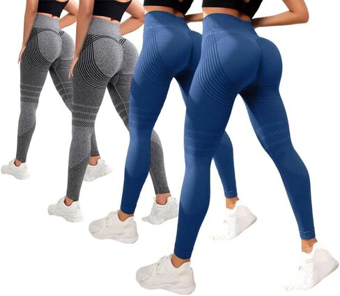 4 PCS Cellulite Leggings, High Waist 3D Anti Cellulite Leggings for Women, Slimming Workout Yoga Pants in Kuwait
