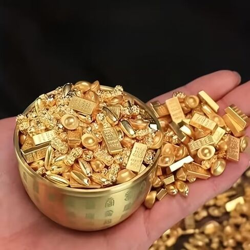قوالب ذهبية صغيرة، مصممة على شكل سبائك ذهبية، للديكور، تتميز بتفاصيل سريالية، حديقة خرافية، مناظر طبيعية صغيرة، 200 قطعة in Kuwait