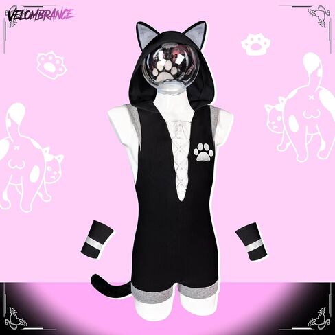 velombrance Cat Bodysuit Men Lingerie Sissy clothes Sexy men's exotic apparel Cosplay lingerie Backless male maid outfit in Kuwait