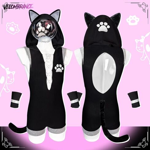 velombrance Cat Bodysuit Men Lingerie Sissy clothes Sexy men's exotic apparel Cosplay lingerie Backless male maid outfit in Kuwait