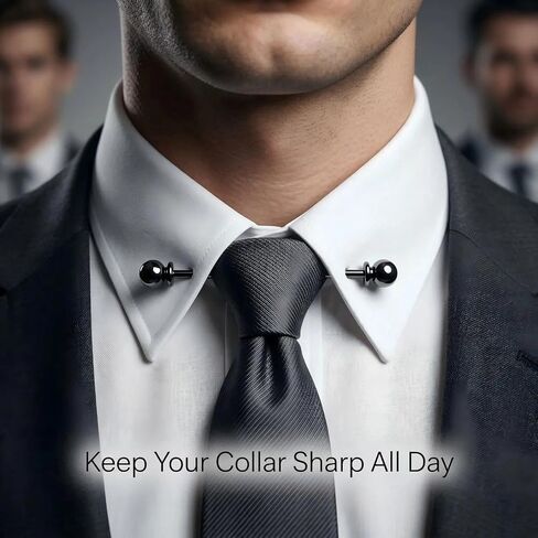 Collar Pins for Men Collar Bar Tie Pins for Dress Shirts, 3 Pcs Brass, Enhances Tie & Collar Shape for Wedding Business & Formal (Gold Silver Black) in Saudi Arabia