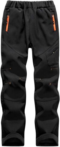Kids Snow Pants Fleece Lined Insulated Waterproof Winter Warm Ski Pant Outdoor Hiking Snowboard Snowpants Snowsuit in Kuwait