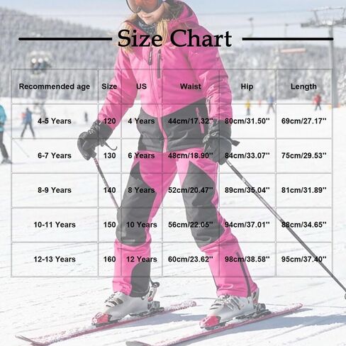Kids Snow Pants Fleece Lined Insulated Waterproof Winter Warm Ski Pant Outdoor Hiking Snowboard Snowpants Snowsuit in Kuwait