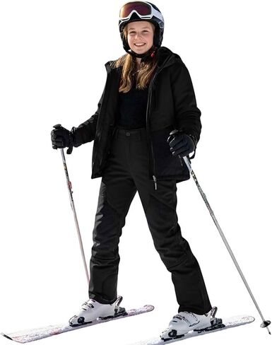 Kids Snow Pants Fleece Lined Insulated Waterproof Winter Warm Ski Pant Outdoor Hiking Snowboard Snowpants Snowsuit in Kuwait